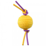 Dog Fantasy Foam Tug Ball m&auml;nguasi koertele n&ouml;&ouml;riga, kollane, 22 cm