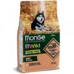 Monge BWILD Grain Free Adult Salmon With Peas teraviljavaba kuivtoit t&auml;iskasvanud k&otilde;ikide t&otilde;ugude koertele l&otilde;he ja hernsetega, 2,5 kg
