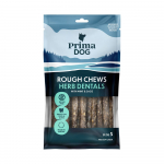 PrimaDog Rough Chews Herb Dentals maius koertele, kr&otilde;be kont &uuml;rtidega hammaste tervisele, 100 g
