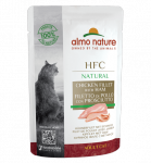 Almo Nature HFC Natural Kana Filee ja Singi konserv t&auml;iskasvanud kassidele kanaliha ja singiga, 55 g