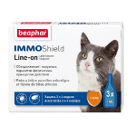 Beaphar IMMO SHIELD LINE-ON Cat tilgad kirpude ja puukide vastu kassidele, 3 pipetti