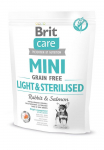 Brit Care Mini Light & Sterilised teravaba kuivtoit t&auml;iskasvanud steriliseeritud v&auml;ikeste t&otilde;ugu koertele kaaluj&auml;lgimiseks, k&uuml;&uuml;liku ja l&otilde;he lihaga, 400 g