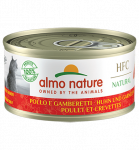 Almo Nature HFC Natural kana ja krevettidega konservid t&auml;iskasvanud kassidele, 70g