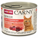 Animonda Carny Senior veiseliha ja kalkuni s&uuml;damed m&auml;rgtoit kassidele senioritele, 200 g