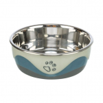 Trixie Stainless Steel Bowl With Silicone libisemiskindel metallkauss koertele silikoonp&otilde;hjaga, 0.75 l, &oslash; 17 cm