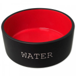Dog Fantasy Ceramic Bowl Water must ja punane keraamiline kauss koertele, 16 cm, 0,85 l