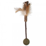 Magic Cat Natural Fun Stick With Natural Feathers And Balls m&auml;nguasi kassidele koos silver vine'i ja sulgedega, 18 cm