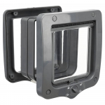 Trixie 4-Way Cat Flap kassiluuk 4-suunalise lukuga, hall, 20 x 22 cm
