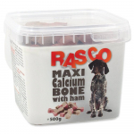 Rasco Snack Bone Calcium With Ham luukujulised maiused kaltsiumiga t&auml;iskasvanud koertele, 6 cm, 500 g