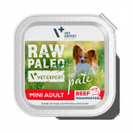 Raw Paleo Dog Mini Adult Beef m&auml;rg toit pastana v&auml;ikeste t&otilde;ugude t&auml;iskasvanud koertele veiseliha, 150 g