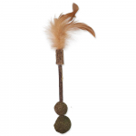 Magic Cat Natural Fun Stick With Natural Feathers And Green Balls m&auml;nguasi kassidele aktiniidiaga, 18 cm