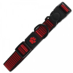 Active Dog Collar Strong L vastupidav neilonist kaelarihm helkurniidiga, punane, 2,5x45-68 cm