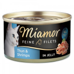 Miamor feine filets t&auml;iskasvanud kassidele, tursk krevettidega želees, 100 g