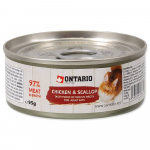 Ontario Cat Chicken Pieces+Scallop t&auml;iendtoit kassidele kanaliha t&uuml;kkide ja kammkarpidega, 95 g