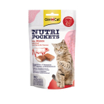 GimCat Nutri Pockets Loomaliha ja Linnasega kr&otilde;bedad padjakesed t&auml;iskasvanud kassidele, 60 g