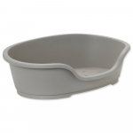 Dog Fantasy Plastic Bed plastmassist koeravoodi koertele, soe hall, 70x42x22 cm