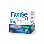 Monge Grill Multipacks L&otilde;he, Sealiha, Lambaliha k&ouml;&ouml;giviljadega m&auml;rgtoit t&auml;iskasvanud koertele, 12x100 g