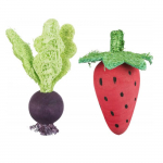 Trixie Set Of Strawberry/Beetroot, Wood/Loofah m&auml;nguasi n&auml;rilistele ja k&uuml;&uuml;likutele, puidust ja luufast, 6/9 cm, 2 tk.