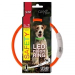 Dog Fantasy LED Nailon Koerarihm, oranž, 45 cm