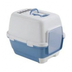 Stefanplast Cathy Clever&Smart kassiliivakast kaanega, sinakashall/valge, 58x45x48 cm
