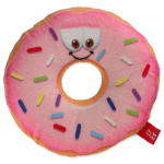 Dog Fantasy Good's Plush Donut With Face pl&uuml;&uuml;sist m&auml;nguasi koertele piiksuva heliga, roosa, 12 cm