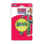 KONG Squeaker Tennis Ball W/Rope m&auml;nguasi koertele tennisepalli ja k&ouml;iega, keskmine