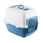 Stefanplast Cathy COMFORT suletud kassiliivakast ustega, sinine/valge, 58x45x48 cm