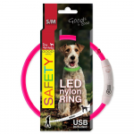Dog Fantasy LED Nailon Koerarihm, roosa, 45 cm