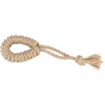 Trixie M&auml;nguasi koertele (k&ouml;is) - Playing rope with ring, hemp/cotton, 32 cm