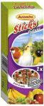 Avicentra Sticks Fruit, Nutty for Small Parrots t&auml;iends&ouml;&ouml;t puuviljade ja p&auml;hklitega v&auml;ikestele ja keskmistele papagoidele, 2 x 60 g
