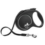 Trixie Flexi BLACK DESIGN Tape Leash S suuruses v&auml;ljat&otilde;mmatav lint koertele kuni 15 kg, must, 5 m