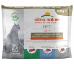 Almo Nature HFC Jelly Multipack Tuunikala Assortii m&auml;rgtoit t&auml;iskasvanud kassidele, tuunikala assortii želees, 6x55 g