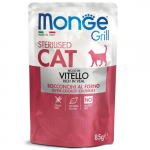 Monge Grill Pouch Chunkies In Jelly Rich In Veal Sterilised m&auml;rgtoit t&auml;iskasvanud steriliseeritud kassidele, 85 g