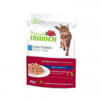Natural Trainer Cat Tuna t&auml;isv&auml;&auml;rtuslik toit t&auml;iskasvanud kassidele, palad želees tuunikala, linnuliha ja j&otilde;hvikamarja lehtede ekstraktiga, 85 g