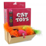 Magic Cat m&auml;nguasjakast, puuvillased hiired sulgedega ja kassim&uuml;ndiga, 6 cm, 40 tk.