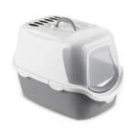 StefanPlast Cathy Easy Clean kassiliivakast kaanega, valge/hall, 56x40x40 cm