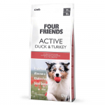 Four Friends Active Duck & Turkey gluteenivaba kuivtoit tundlikele ja aktiivsetele koertele pardi- ja kalkunilihaga, 12 kg
