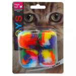 Magic Cat Toy Kitten Yarn m&auml;ngupallid kassidele, v&auml;rvilised, pehmed, 3,75 cm, 4 tk.