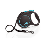 Trixie Flexi BLACK DESIGN tape leash koerarihm lindiga, suurus L, 5 m, sinine, koertele kuni 50 kg