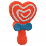 Dog Fantasy Heart Lollipop lateksist m&auml;nguasi koertele koos piiksuja, 13 cm
