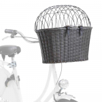 Trixie Front Bicycle Basket koerakorv jalgratta juhtrauale, punutud, v&otilde;rgu ja padjaga, antratsiit, 44 &times; 34 &times; 41 cm