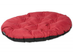 Dog Fantasy Oval Cushion Basic Red ovaalne tepitud koeravoodi padi v&auml;ikestele ja keskmistele koertele, 78x66 cm, punane/must