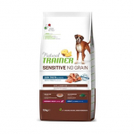 Natural Trainer Sensitive No Grain Adult Medium/Maxi Trout &ndash; t&auml;iss&ouml;&ouml;t t&auml;iskasvanud keskmist ja suurt t&otilde;ugu koertele, forelli ja teraviljata, 12 kg