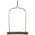 Bird Jewel Perch Hanging S puidust kiigud linnule metallkaarega, 24,5 cm