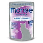 Monge Natural Pouches Tuna In Jelly With Beef konservid kassidele, 80 g