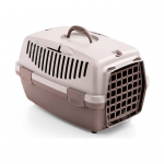 StefanPlast Gulliver 1 transpordipuur koertele ja kassidele, plastmassust ustega, puuderroosa/pruun, 48x32x31 cm