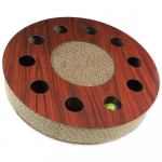 Magic Cat Scratcher Carton Interactive Round2 gofreeritud kartongist interaktiivne kassikraapimislaud palliga ja kassimuruga, 33x33x6 cm