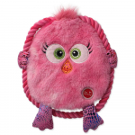Dog Fantasy Monster Flat Chicken With Rope pl&uuml;&uuml;sist m&auml;nguasi koertele heliefektiga, roosa, 18 cm