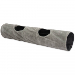 Magic Cat Tunnel Plush Grey pehme kokkupandav tunnel kassidele kr&otilde;biseva materjali ja avadega, 120x24 cm