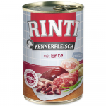 Rinti Kennerfleisch t&auml;iskasvanud konservid koertele pardi s&uuml;damega, 400 g